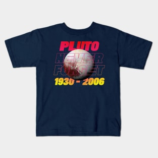 Pluto Never Forget Synthwave Neon Style Kids T-Shirt